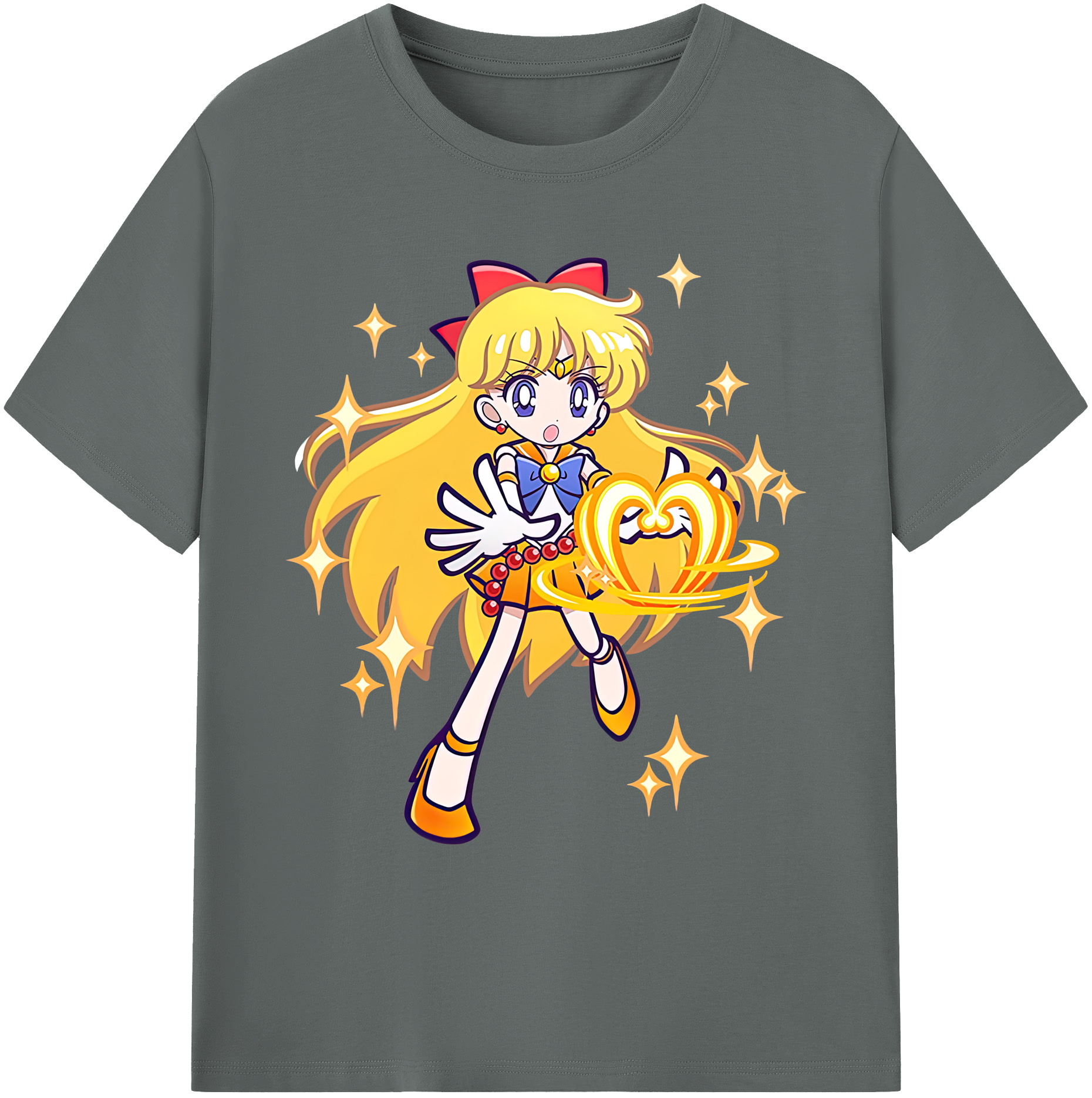 （画像用） 美少女戦士セーラームーン 愛野 美奈子 あいの みなこ Sailor Moon Aino Minako 綿100％ メンズ半袖Tシャツ｜肌触りやわらか＆通気性